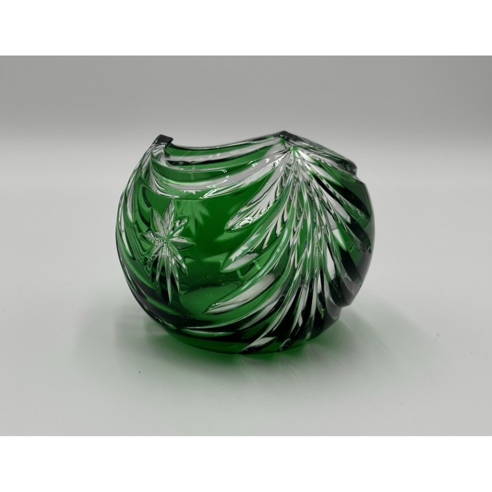 Vintage Lenox Emerald Green‎ Bowl LC76 Cut Star / Swag Discontinued